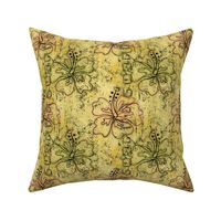 hibiscus batik - yellow ochre