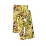 hibiscus batik - yellow ochre