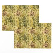 hibiscus batik - yellow ochre