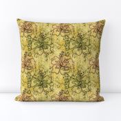 hibiscus batik - yellow ochre