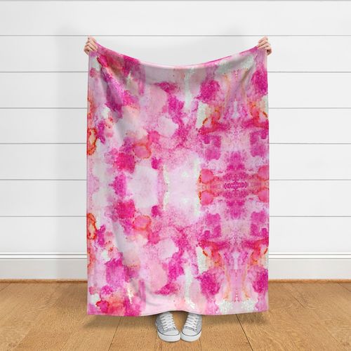 pixel sugar watercolor abstract // pink Fabric | Spoonflower