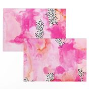 hand-painted watercolor abstract // pink + coral