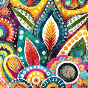 Boho Hippie Colorful Abstract