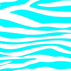 Blue and White Abstract Zebra Stripes