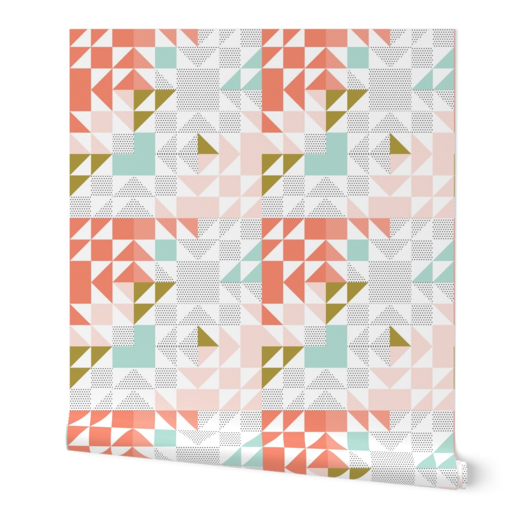 coral puzzle wholecloth // small