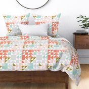 coral puzzle wholecloth // small