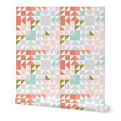 coral puzzle wholecloth // small