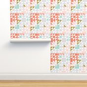 coral puzzle wholecloth // small