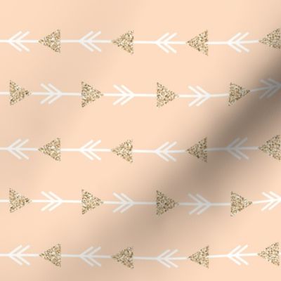 blush climbing arrows + gold sparkle v. I // small // horizontal