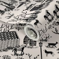 Folk Town Toile