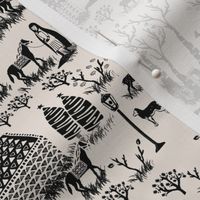 Folk Town Toile