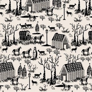 My Town Toile Fabric, Wallpaper and Home Decor | Spoonflower