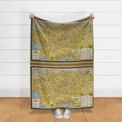 Los Angeles vintage map, XL (large yard)