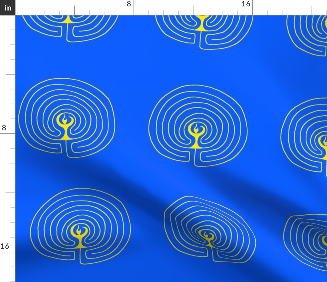 Flaming chalice maze on Cobalt