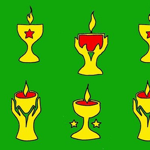4 chalices on green