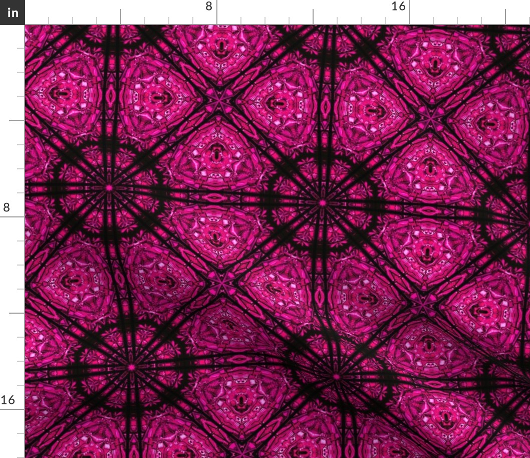 Stained Glass Tile Grid - Fuschia
