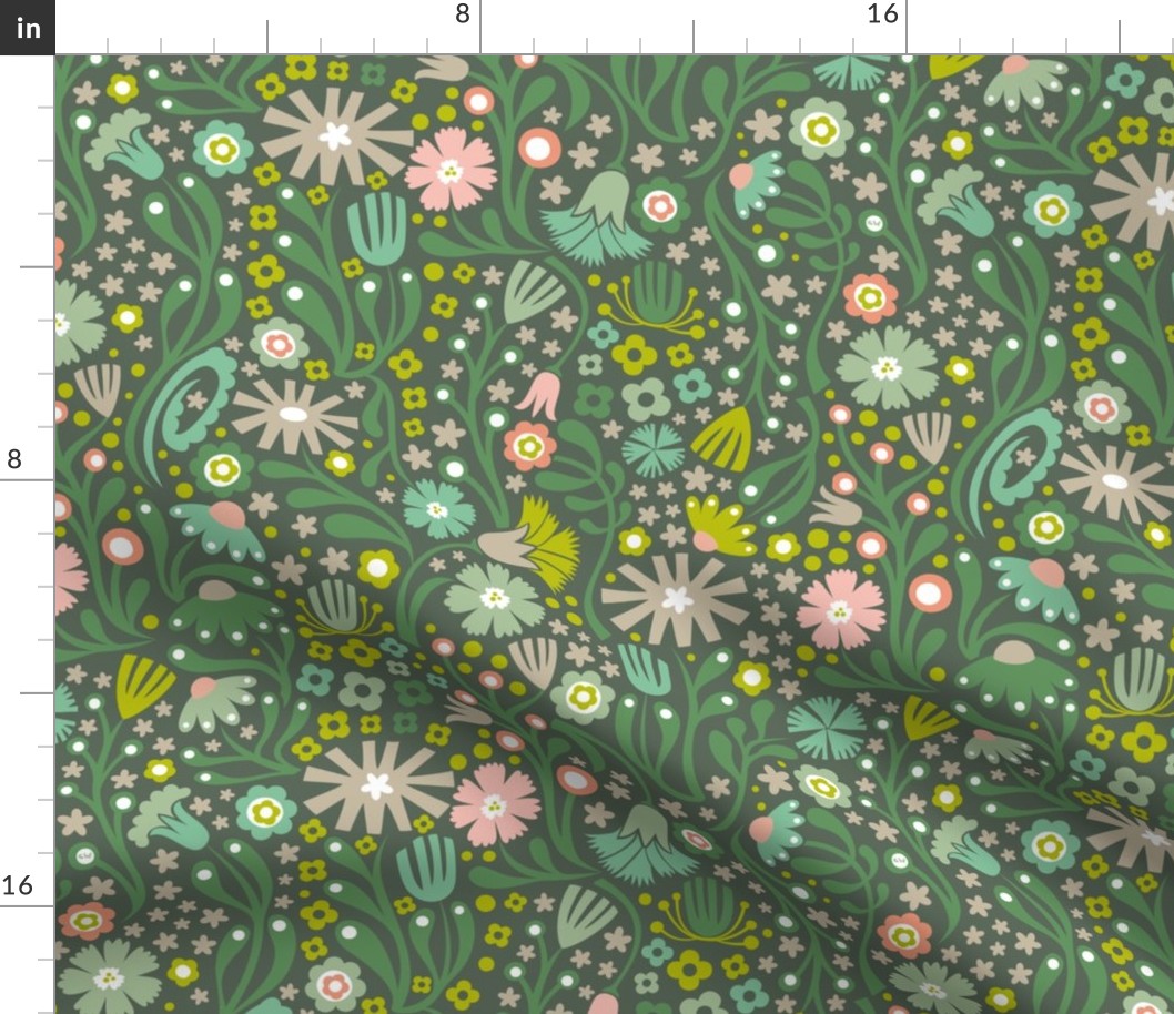 Nordic Suzani Floral (Spring-Dark)