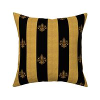 gold and black fleur de lis 2 inch wide dblspc offset