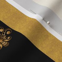 gold and black fleur de lis 2 inch wide dblspc offset