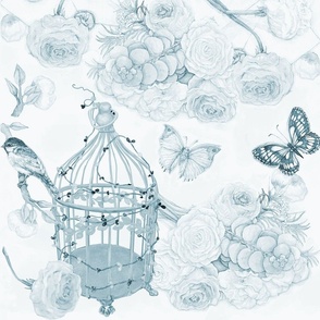 Old Roses And A Bird Cage