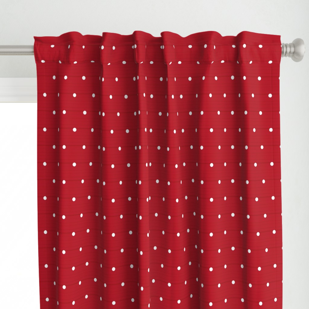 Red Denim Polka Dots