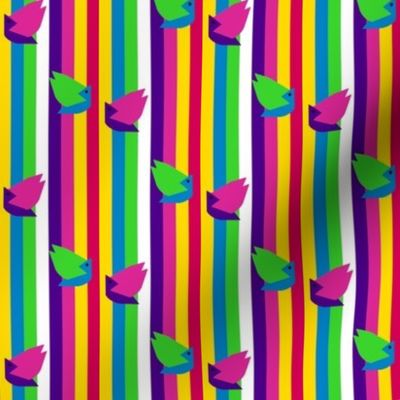 Birdies on Bubbly Gumdrop Stripes