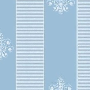 french blue and white fleur de lis 2 inch stripe