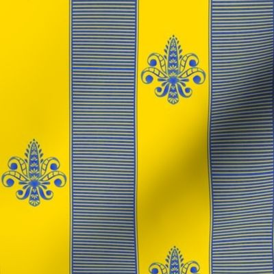 french provence fleur de lis 2 inch stripe