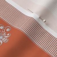 silver tangerine fleur de lis 2 inch stripe