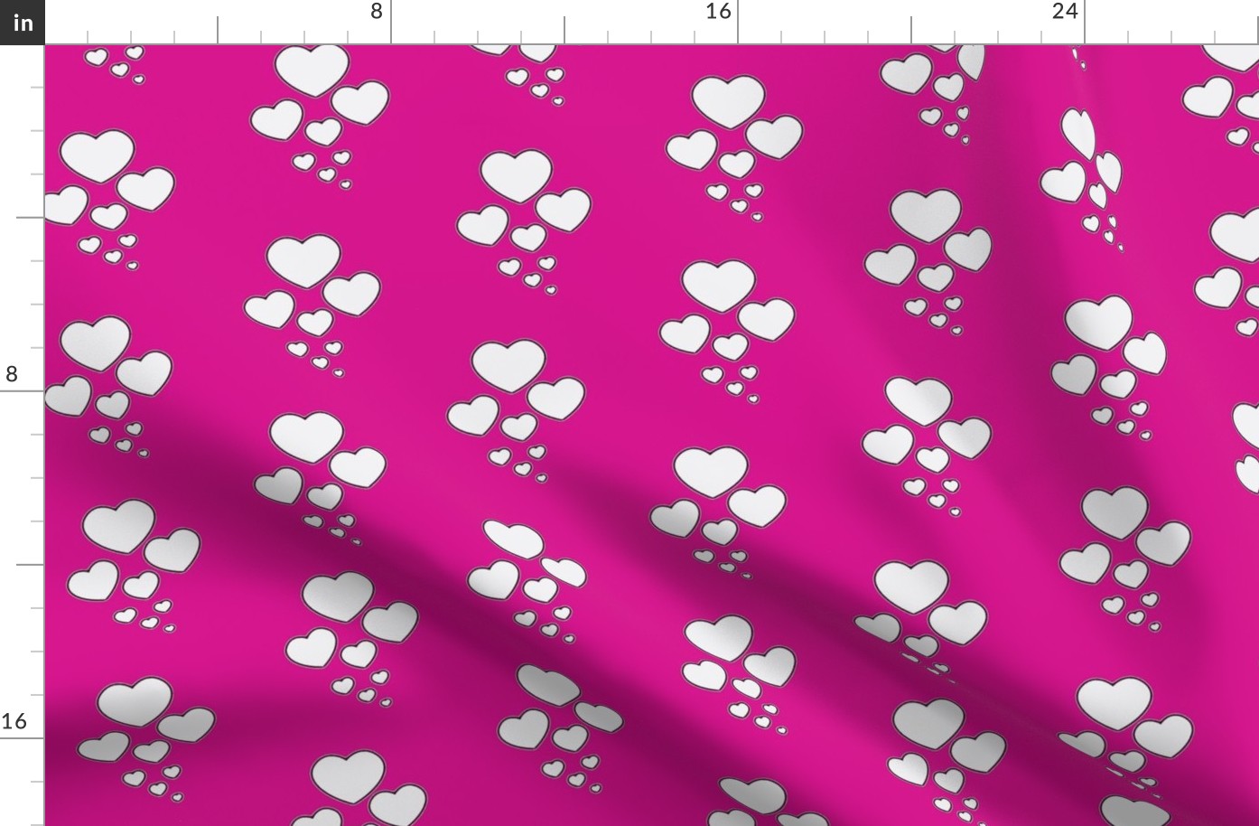 Pink with white hearts