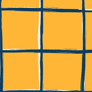 Mustard yellow plaid, pool tiles pattern 