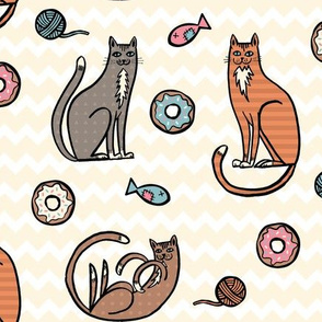 Cats and Donuts Zig Zag