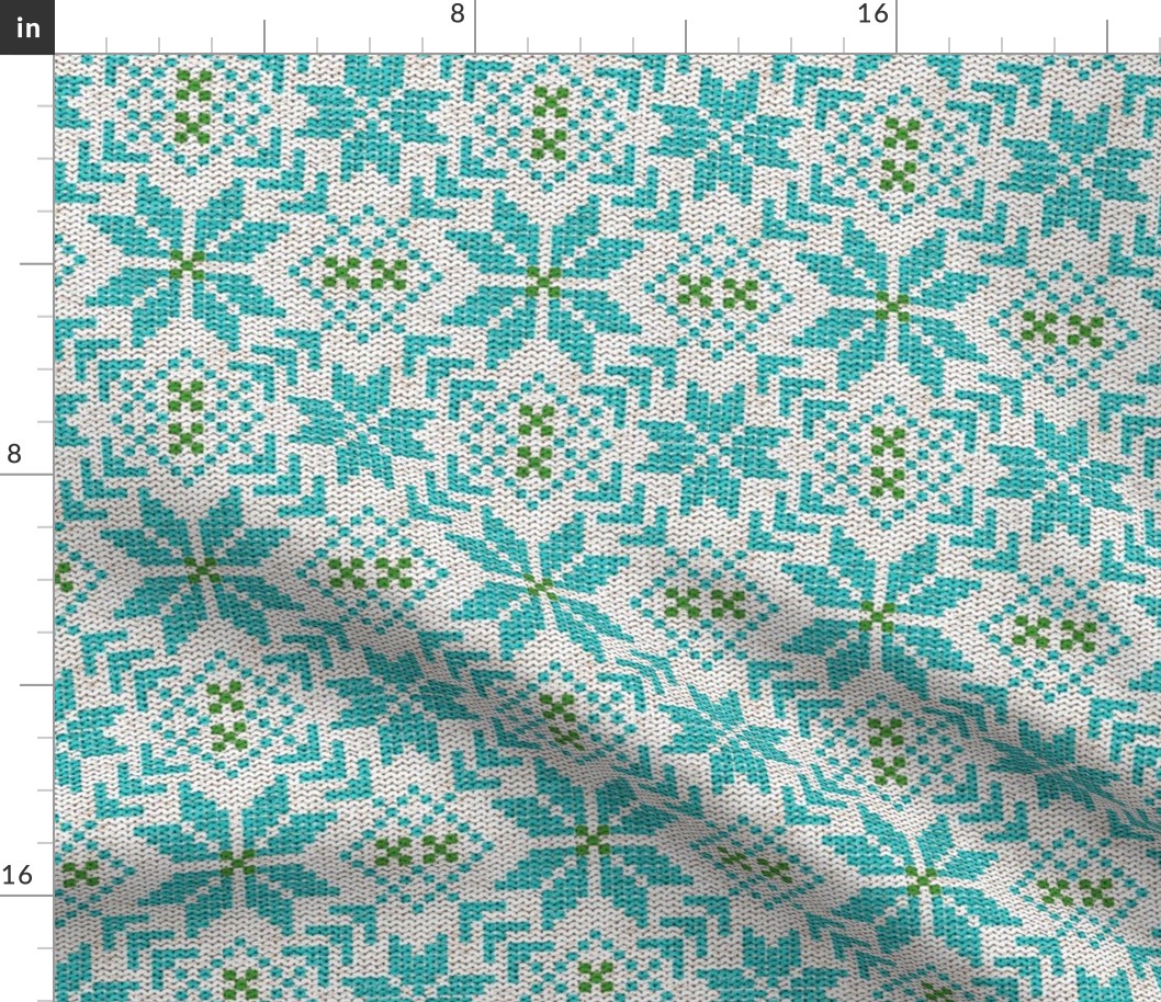 Fair Isle in Aqua and Green