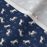 unicorn // unicorns mini trendy navy blue cute unicorn tiny print