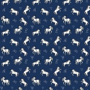 unicorn // unicorns mini trendy navy blue cute unicorn tiny print