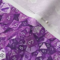 a sea of purple dice 