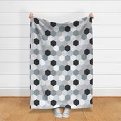 Wholecloth Hexi Quilt Top // Neutrals