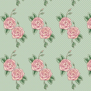 Rose and Polkadot in mint