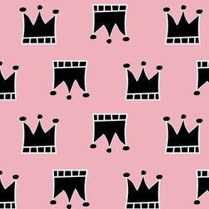 Black Crown on Pink