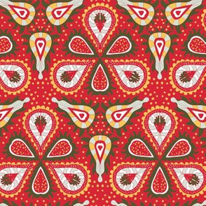 Christmas Strawberry Paisley