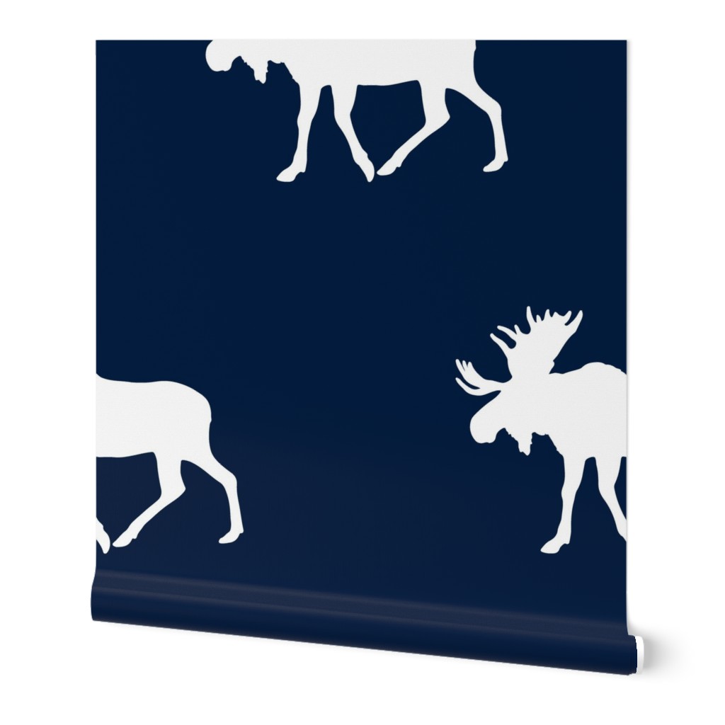 Moose // white on navy