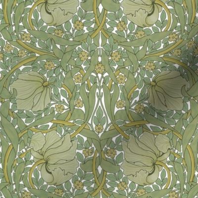 William Morris ~ Antiqued Pimpernel ~ Original on White 