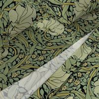 William Morris ~ Antiqued Pimpernel ~ Original on Black