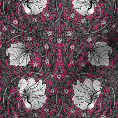 William Morris ~ Antiqued Pimpernel ~ Black and White on Courtesan 