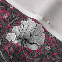 William Morris ~ Antiqued Pimpernel ~ Black and White on Courtesan 