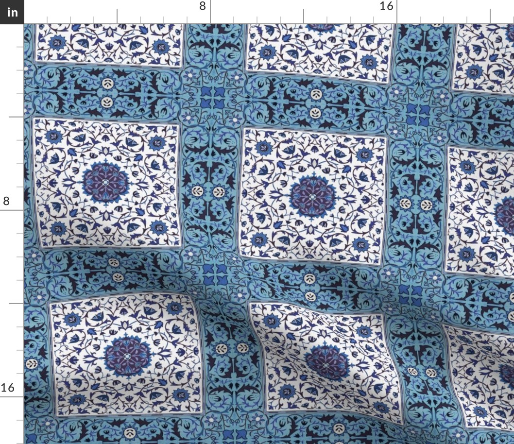 William Morris ~ Sunny Rug Tile ~ Blue and White 