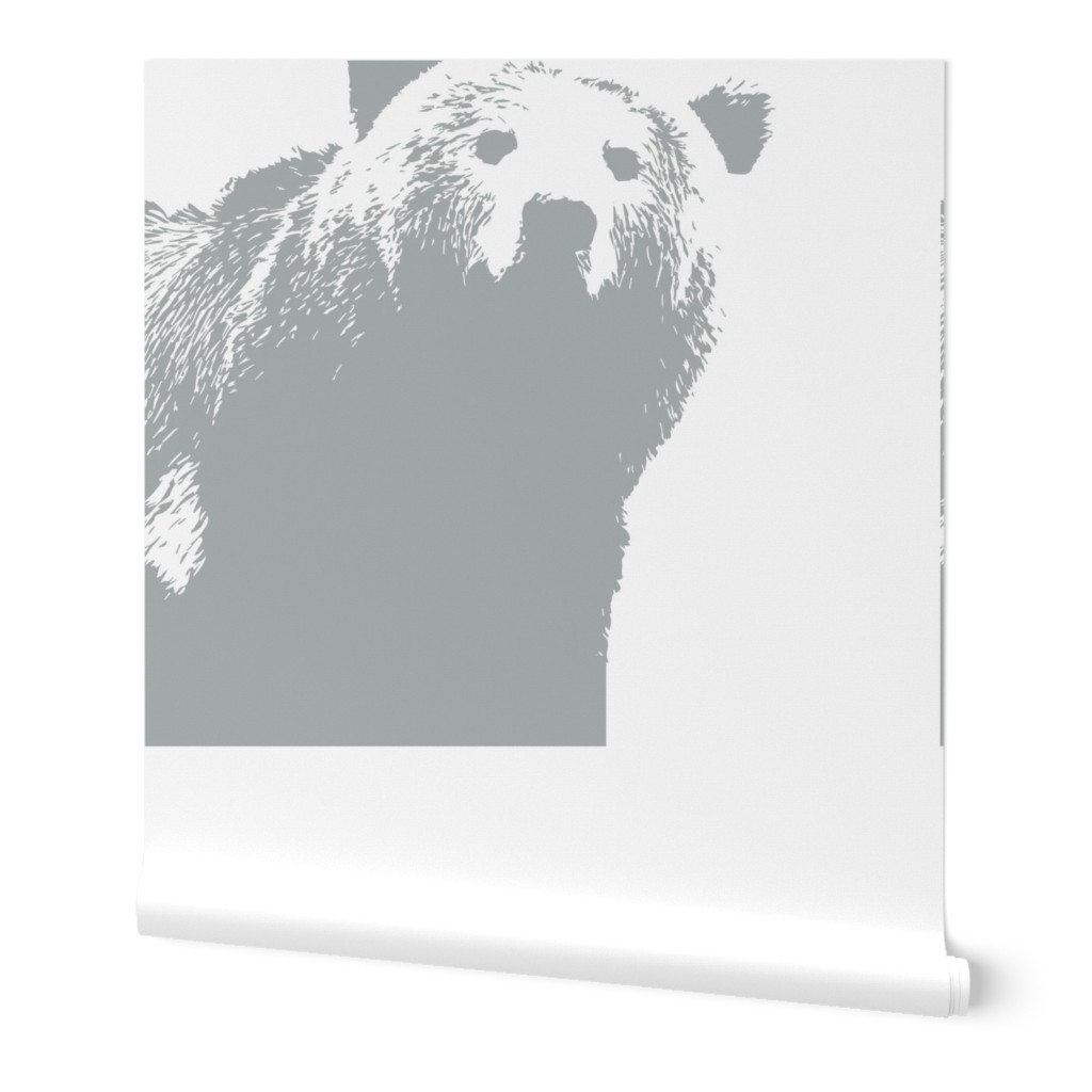 Large Bear Crib Sheet // Grey