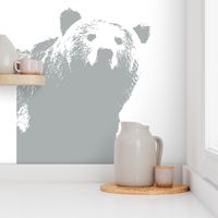 Large Bear Crib Sheet // Grey