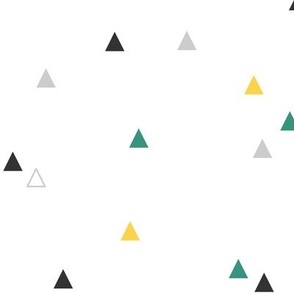 Triangle Confetti - Green Goldenrod Grays