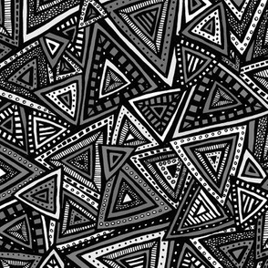 Tribal Triangles (Gray)